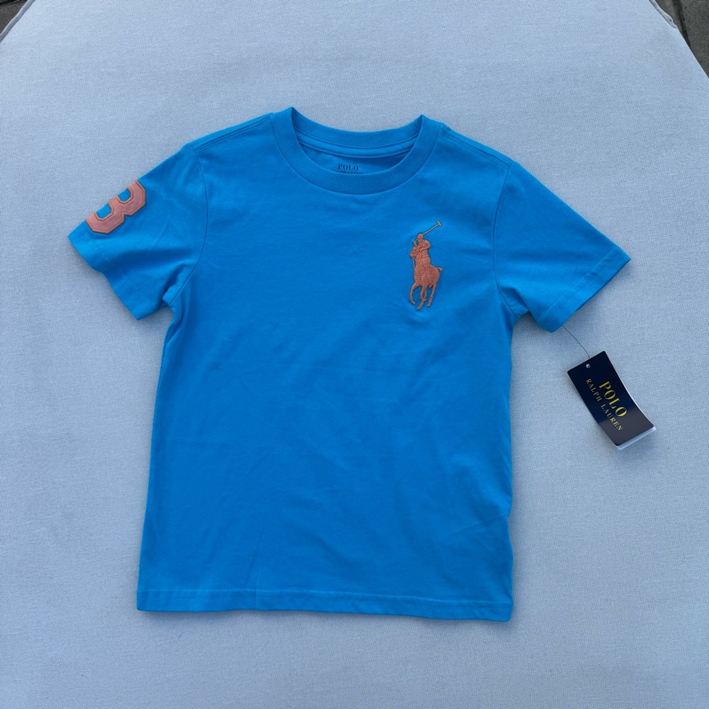 NWT Polo Ralph Lauren Big Pony Tee Blue Size 5